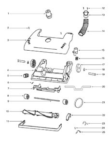 Page B Diagram and Parts List for 4495A-1  Eureka Upright Vacuum