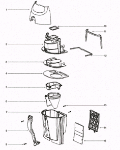 Page B Diagram and Parts List for 4499B  Eureka Upright Vacuum
