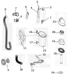 Page A Diagram and Parts List for 450A  Eureka Upright Vacuum