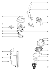 Part Location Diagram of 61316-1 Eureka Dust Cup Cartoned