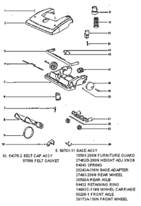 Page A Diagram and Parts List for 4660AT  Eureka Upright Vacuum