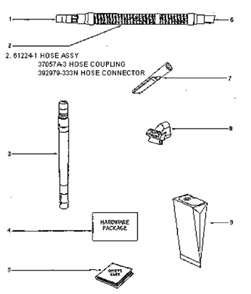 Part Location Diagram of E-61224-1 Eureka Hose Assembly (Button Lock)