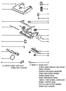 Page A Diagram and Parts List for 4674AT  Eureka Upright Vacuum