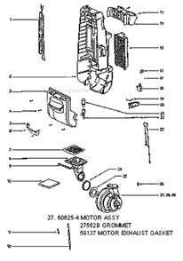 Page B Diagram and Parts List for 4674AT  Eureka Upright Vacuum