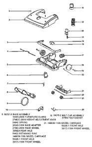 Page A Diagram and Parts List for 4675AT  Eureka Upright Vacuum