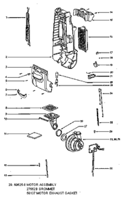 Page B Diagram and Parts List for 4675AT  Eureka Upright Vacuum