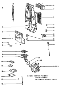 Page B Diagram and Parts List for 4680AT  Eureka Upright Vacuum