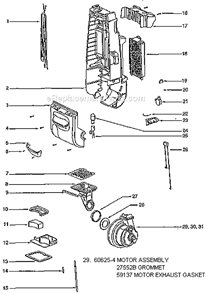 Page C Diagram and Parts List for 4682AT-1  Eureka Upright Vacuum