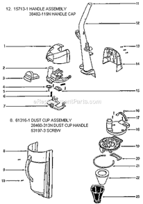 Page D Diagram and Parts List for 4682AT-1  Eureka Upright Vacuum