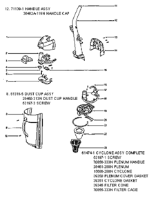 Page C Diagram and Parts List for 4684AT  Eureka Upright Vacuum