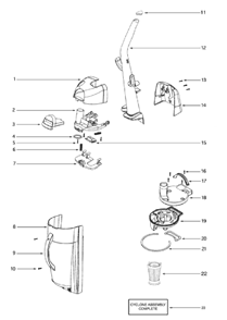 Page C Diagram and Parts List for 4684B  Eureka Upright Vacuum