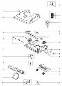 Page B Diagram and Parts List for 4686ATV-2  Eureka Upright Vacuum