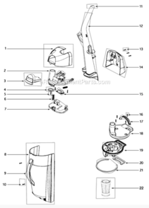 Page D Diagram and Parts List for 4686ATV-2  Eureka Upright Vacuum