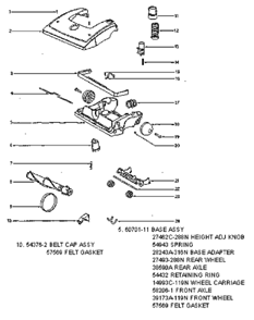 Page A Diagram and Parts List for 4686ATV  Eureka Upright Vacuum