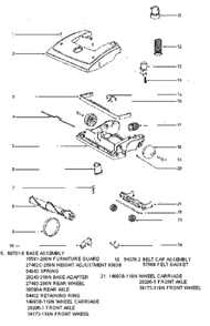 Page A Diagram and Parts List for 4687AT  Eureka Upright Vacuum