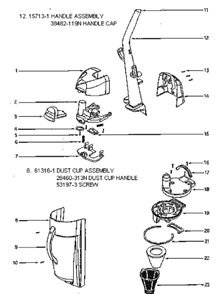 Page C Diagram and Parts List for 4687AT  Eureka Upright Vacuum