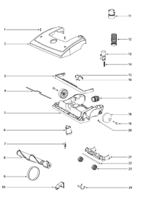 Page A Diagram and Parts List for 4688ATV  Eureka Upright Vacuum