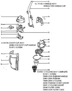 Page C Diagram and Parts List for 4689ATV  Eureka Upright Vacuum