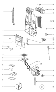 Page B Diagram and Parts List for 4696AV  Eureka Upright Vacuum