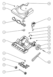 Page A Diagram and Parts List for 4700B  Eureka Upright Vacuum