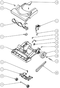 Page A Diagram and Parts List for 4702A  Eureka Upright Vacuum