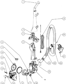 Page C Diagram and Parts List for 4702A  Eureka Upright Vacuum