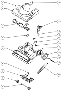 Part Location Diagram of 62072-8 Eureka Base Assembly - Packaged