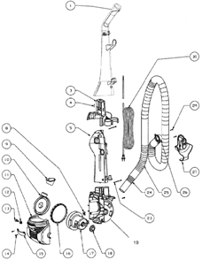Page C Diagram and Parts List for 4704FRD  Eureka Upright Vacuum