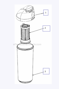 Dust Cup Diagram and Parts List for 4704PPL  Eureka Upright Vacuum