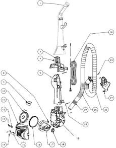 Page C Diagram and Parts List for 4712AZ  Eureka Upright Vacuum