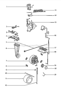 Motor Diagram and Parts List for 4870AT  Eureka Upright Vacuum