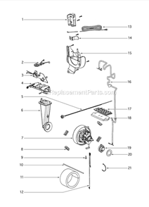 Motor Diagram and Parts List for 4870DT  Eureka Upright Vacuum