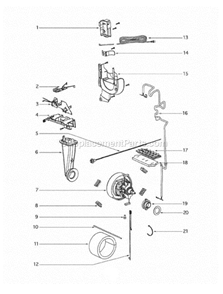 Page C Diagram and Parts List for 4870F  Eureka Upright Vacuum