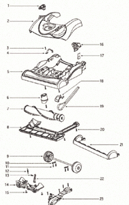 Page A Diagram and Parts List for 4870GZX  Eureka Upright Vacuum