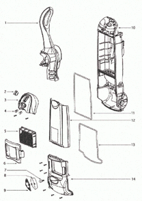 Page B Diagram and Parts List for 4870GZX  Eureka Upright Vacuum