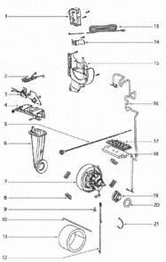 Page C Diagram and Parts List for 4870GZX  Eureka Upright Vacuum