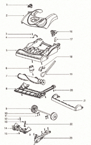 Page A Diagram and Parts List for 4870GZ  Eureka Upright Vacuum