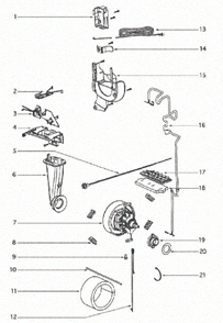 Page C Diagram and Parts List for 4870GZ  Eureka Upright Vacuum