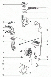 Page C Diagram and Parts List for 4870G  Eureka Upright Vacuum