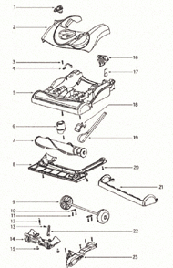 Page A Diagram and Parts List for 4870HZX  Eureka Upright Vacuum