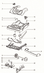 Page A Diagram and Parts List for 4870HZ  Eureka Upright Vacuum