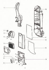 Page B Diagram and Parts List for 4870HZ  Eureka Upright Vacuum