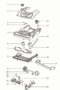 Page A Diagram and Parts List for 4870J  Eureka Upright Vacuum