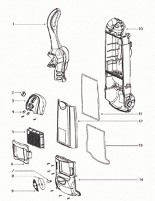 Part Location Diagram of 70086A-458N Eureka Cover - Motor
