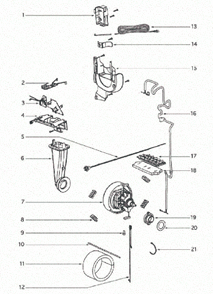 Page C Diagram and Parts List for 4870J  Eureka Upright Vacuum