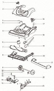 Page A Diagram and Parts List for 4870KE  Eureka Upright Vacuum
