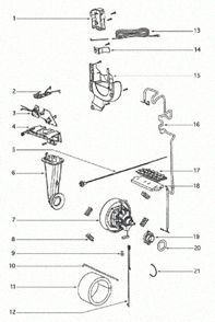 Page C Diagram and Parts List for 4870KE  Eureka Upright Vacuum