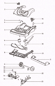 Part Location Diagram of E-70026 Eureka Rear Wheel & Axle Assembl