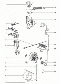 Page C Diagram and Parts List for 4870K  Eureka Upright Vacuum