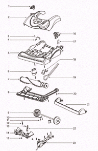 Page A Diagram and Parts List for 4870MZ  Eureka Upright Vacuum